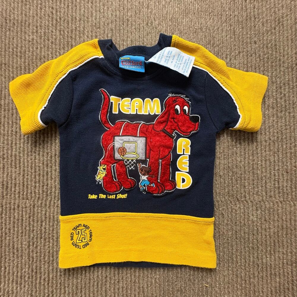 Vintage Clifford The Big Red Dog Shirt 24 Months Toddler 90s Embroidered